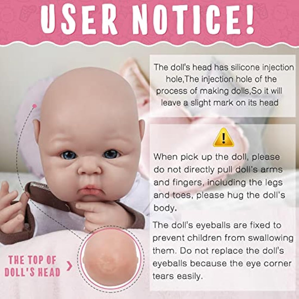 19 inch Full Silicone Lifelike Realistic Girl Baby Doll