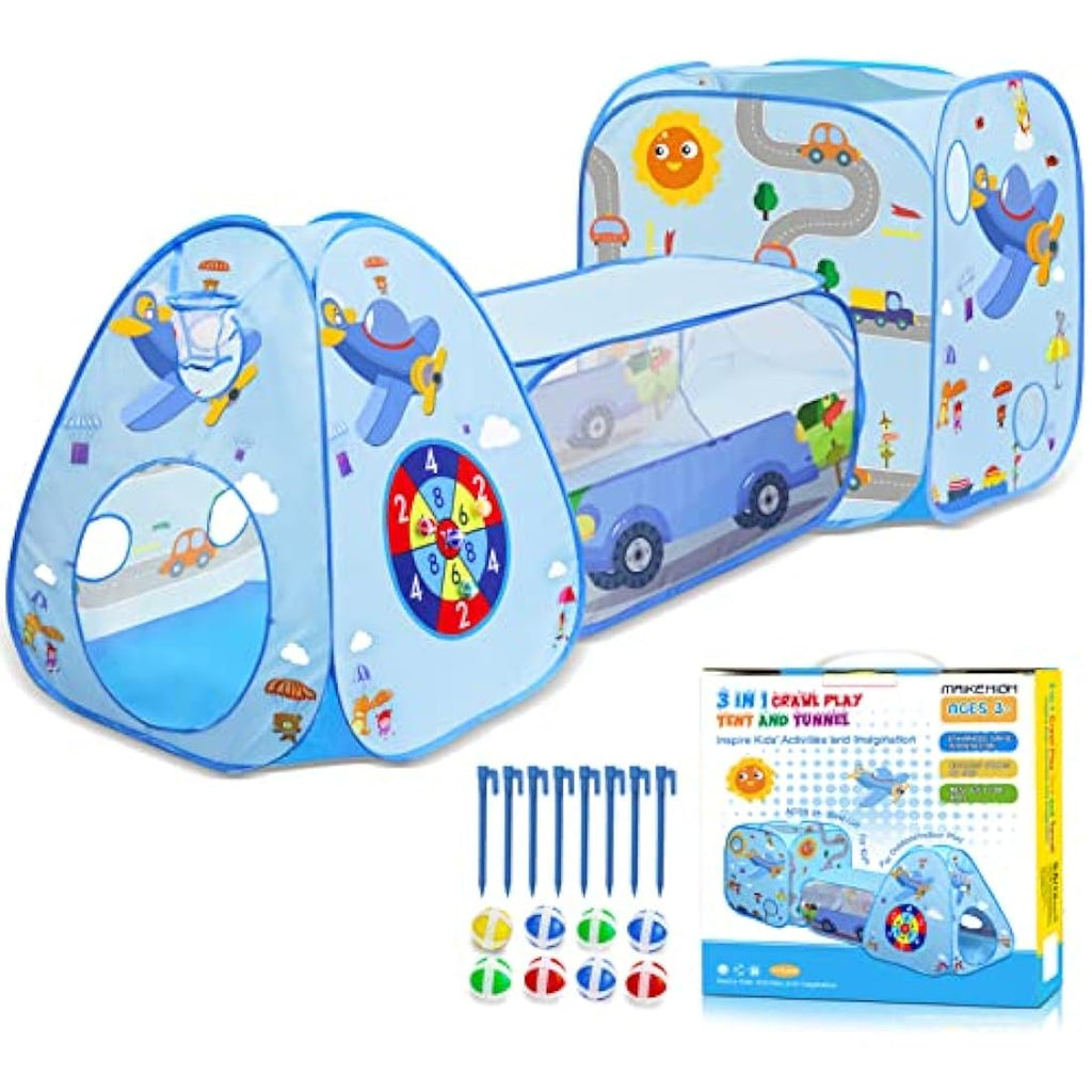MAIKEHIGH 3-in-1 Kids Play Tent and Tunnel | Pop Up Ball Pit Playhouse