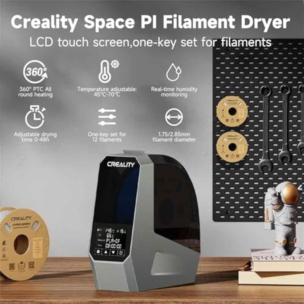 Creality Space PI Filament Dryer – 360° PTC Heating Box for 1kg Spools