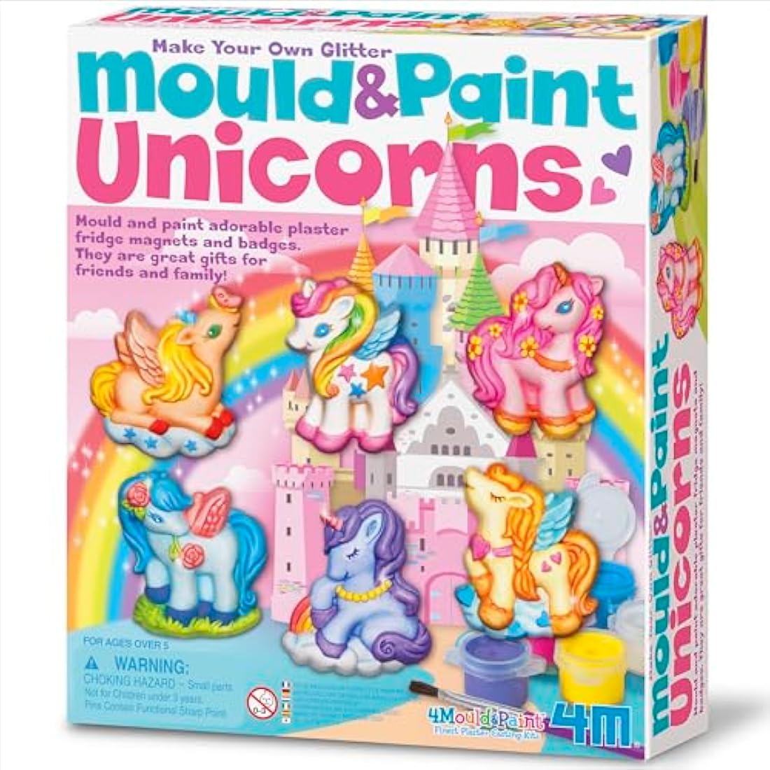 4M Mould and Paint Unicorns – Kids DIY Fridge Magnet and Badge Craft Kit