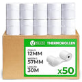 Jolof Store Thermal Till Rolls 57mm x 30m x 12mm - Pack of 50