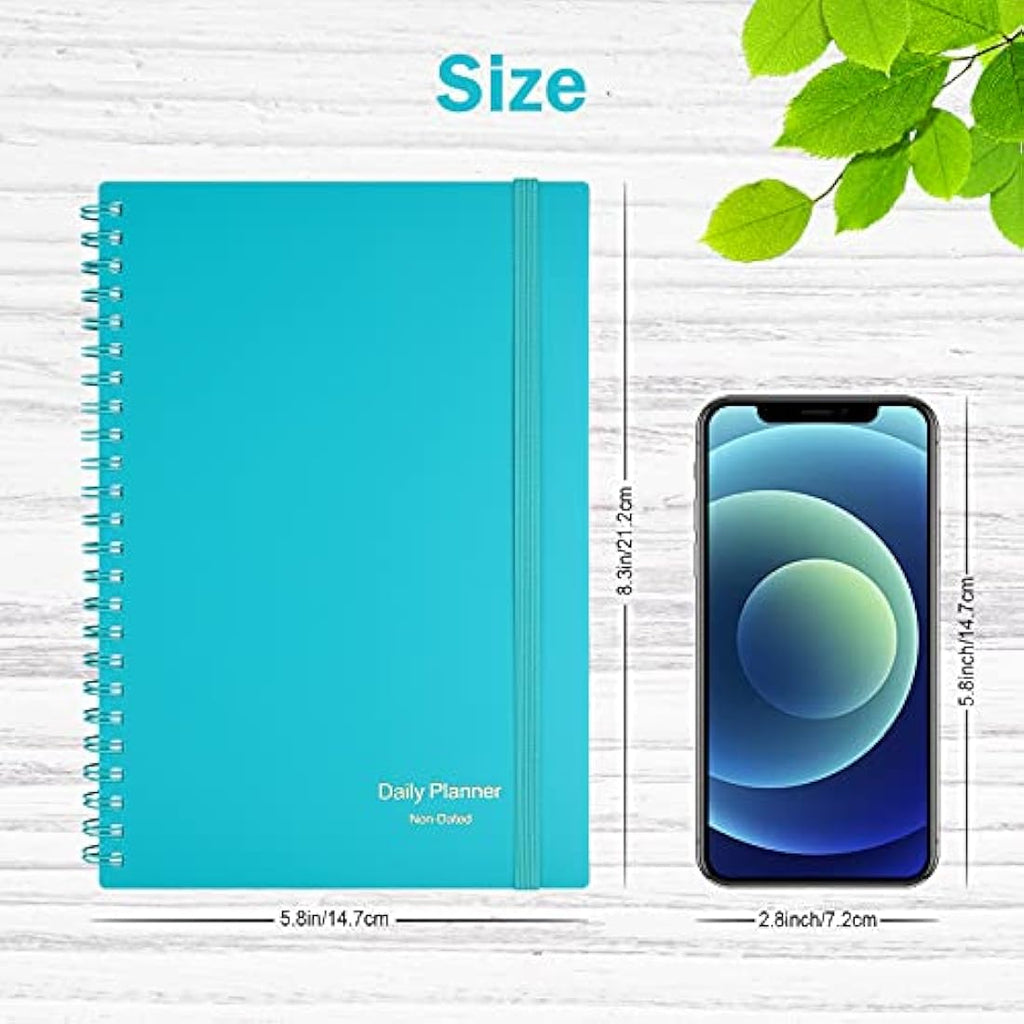Undated Daily Planner | Hourly Task Organizer - Blue PVC