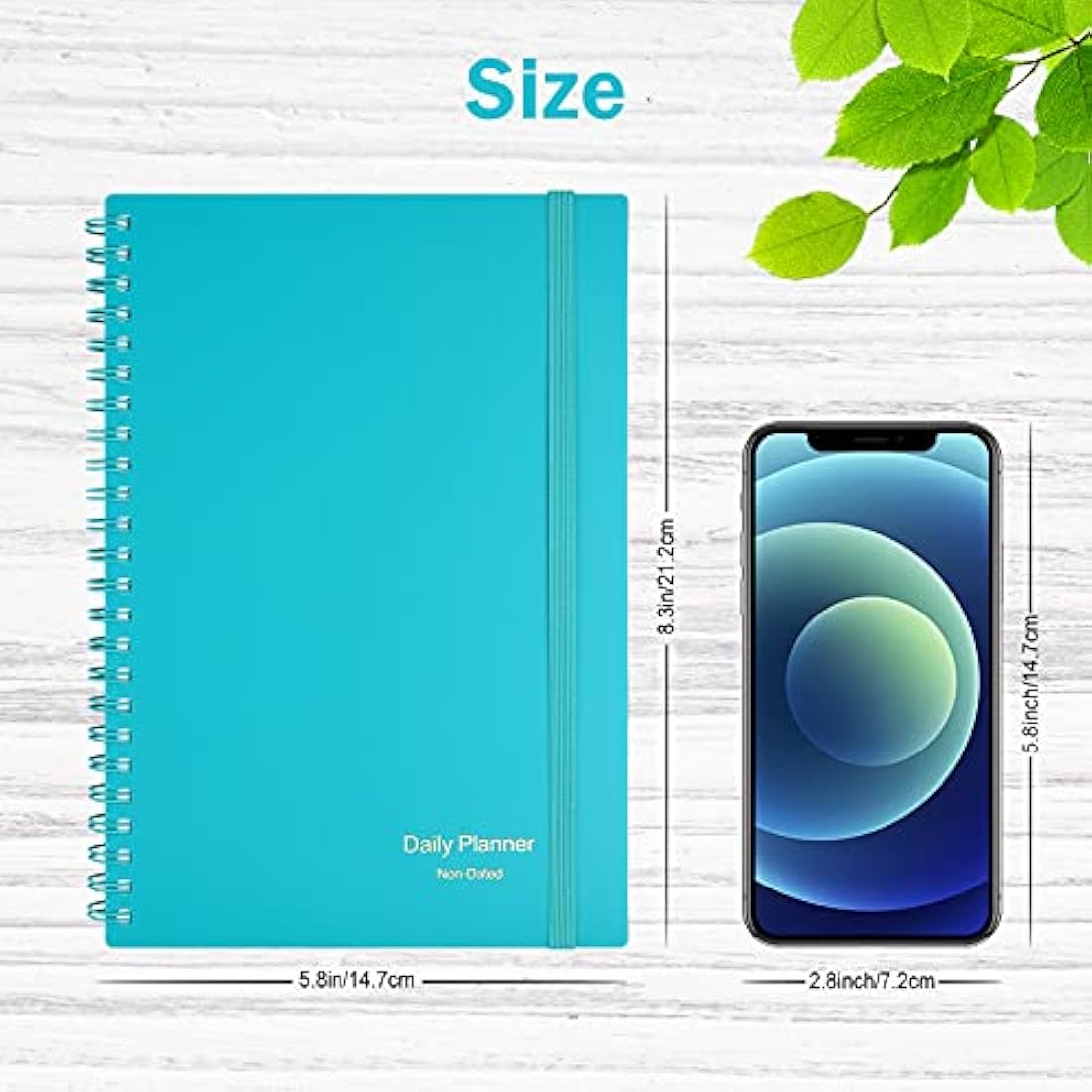 Undated Daily Planner | Hourly Task Organizer - Blue PVC