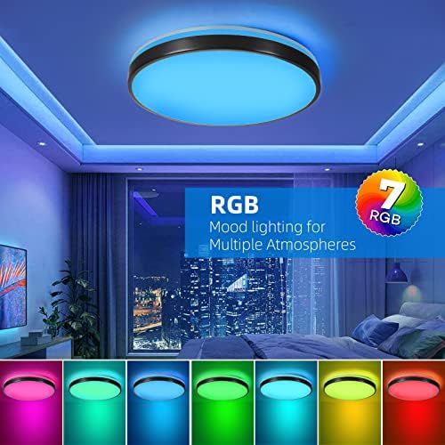 Horevo 24W Bluetooth Ceiling Light with Speaker | Dimmable RGB LED