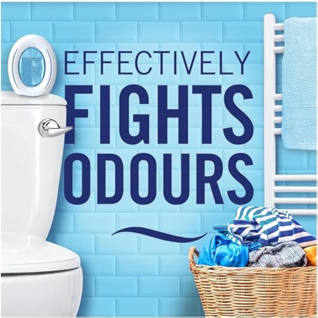 Febreze Bathroom Air Freshener | Cotton Fresh Odour Fighter | 8 Pack