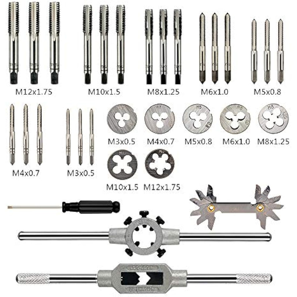 TIRDITY 32-Piece Metric Tap and Die Set – Alloy Steel Thread Repair Kit