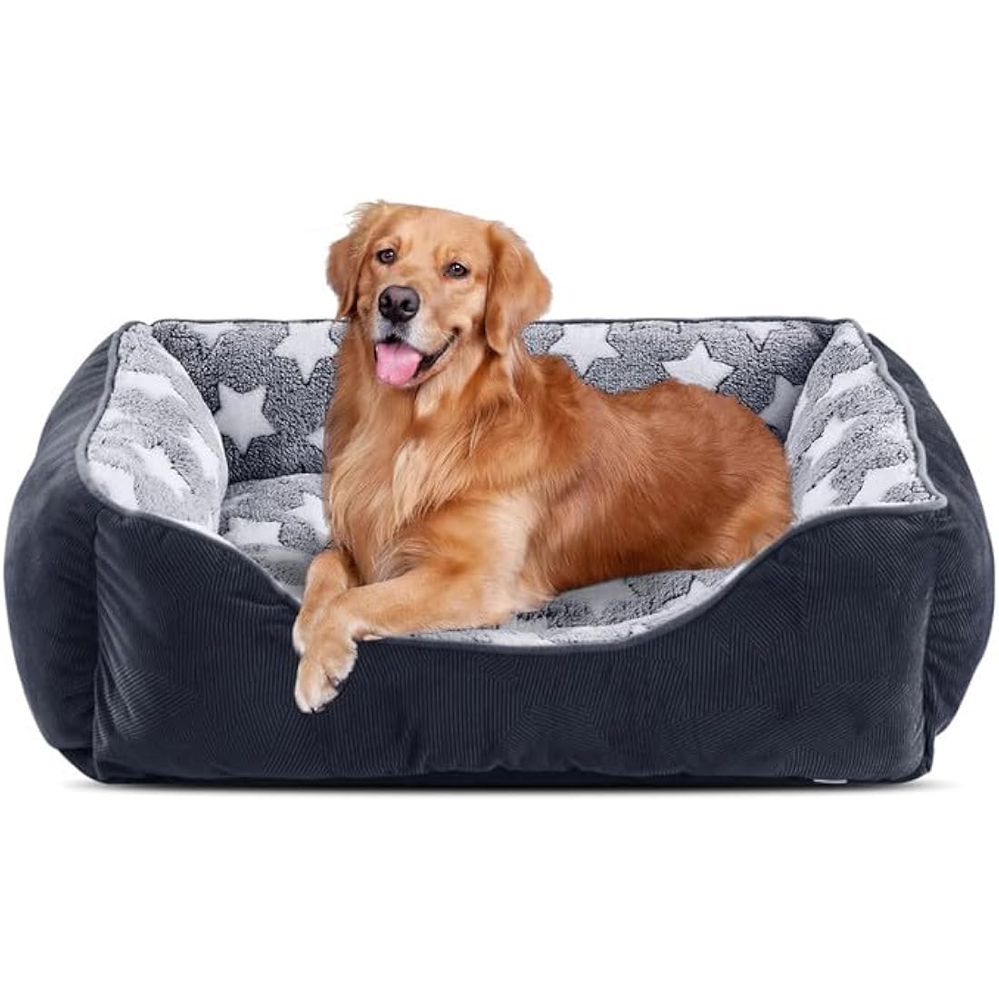 Jolof Store Extra Large Dog Bed – Washable Plush Grey Pet Cushion