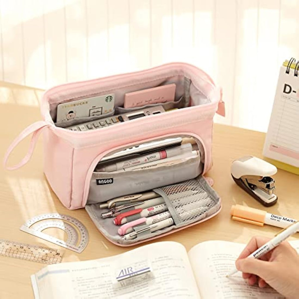 EASTHILL Large Capacity Pencil Case | Durable Canvas Stationery Pouch