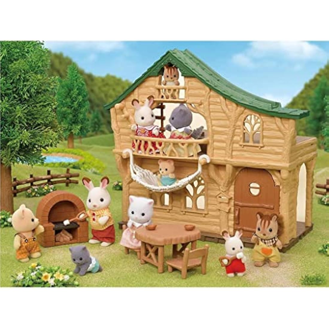 Sylvanian Families Lakeside Lodge Dollhouse Playset with Furniture
