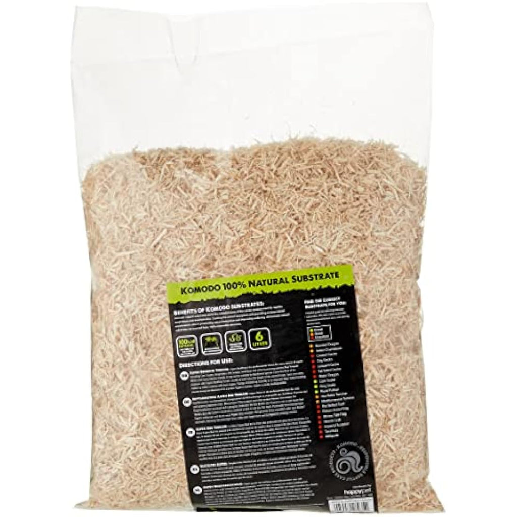 Komodo Aspen Bed Terrain Snake Bedding | Natural Burrowing Substrate, 6L
