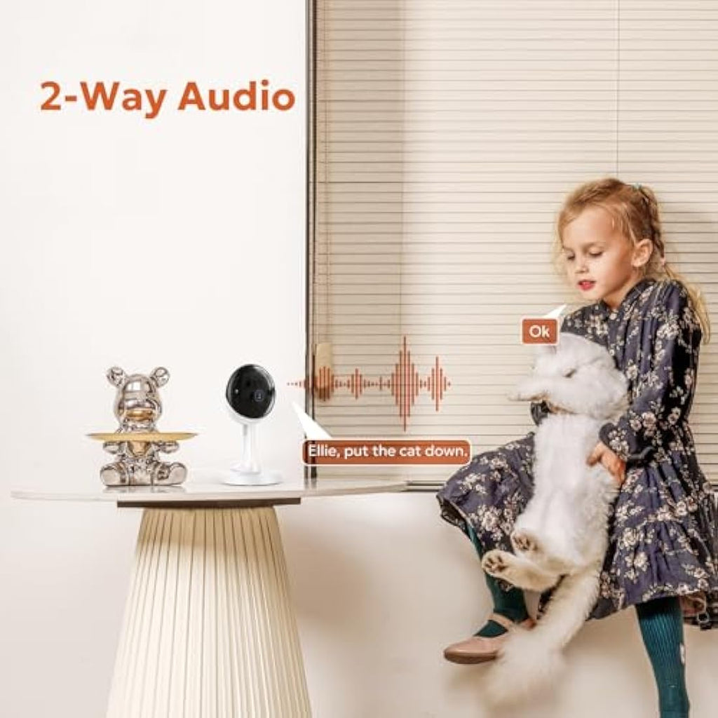 Owltron 2K Indoor Security Camera 2-Pack | Night Vision & Motion Detection