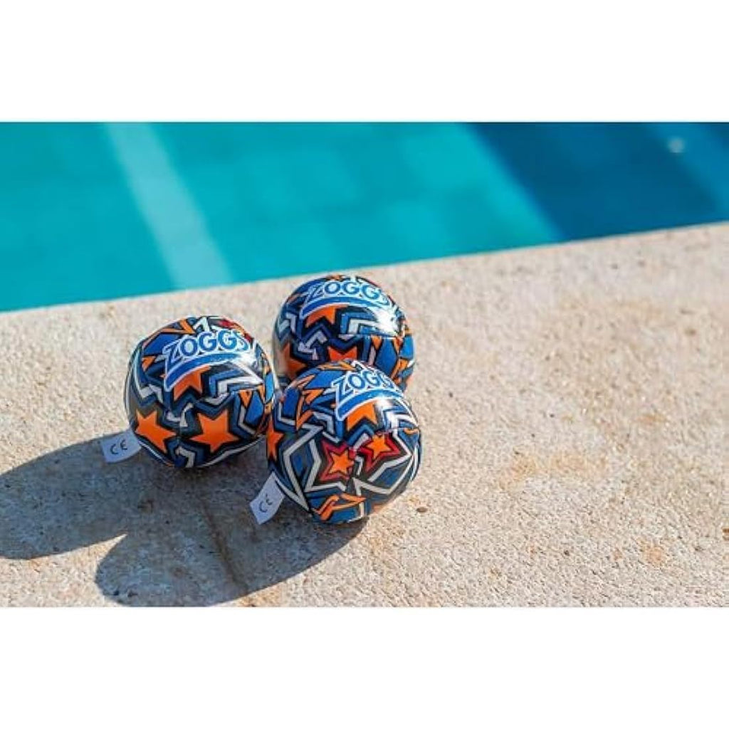 Zoggs Kids Neoprene Water Balls – 3-Pack Orange & Blue Star Print