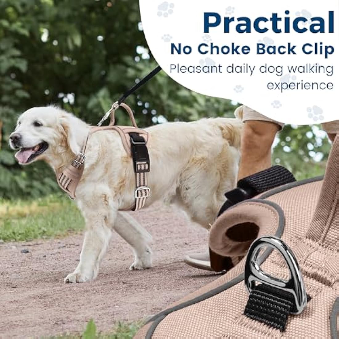No Pull Dog Harness – Reflective Breathable Mesh Vest, Brown