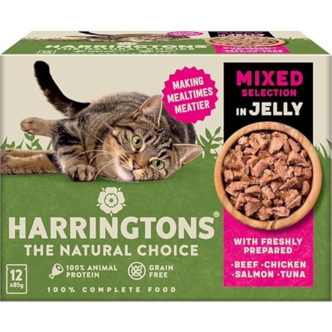 Harringtons Grain Free Wet Cat Food Mixed Jelly 72x85g Multi-Pack