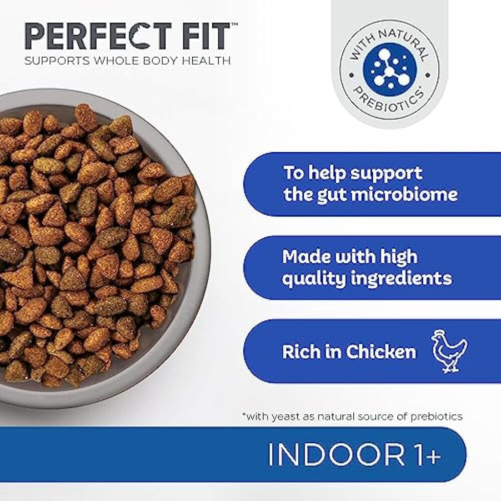 Perfect Fit Indoor Adult 1+ Dry Cat Food | Rich in Chicken - 7kg Bag