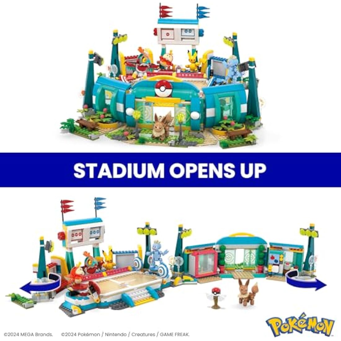 MEGA Pokémon Training Stadium Building Set with 5 Figures - 1101 Pieces
