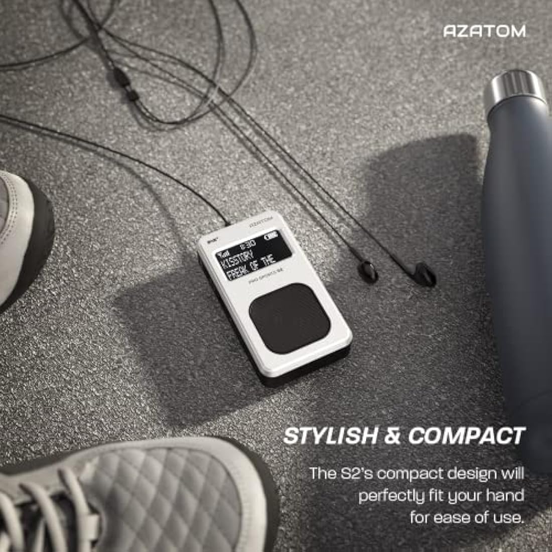 Azatom Pro Sports S2 Portable DAB/DAB+ & FM Radio with Earphones - Silver