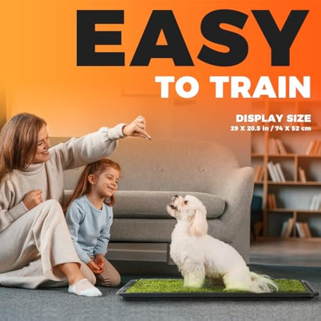 Hompet Dog Toilet – 74x52cm Indoor Potty with 2 Artificial Grass Mats