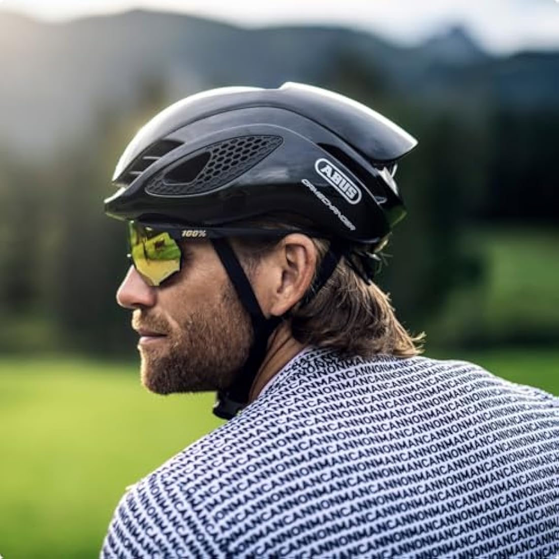 ABUS GameChanger Aerodynamic Racing Bike Helmet – Black, Size S