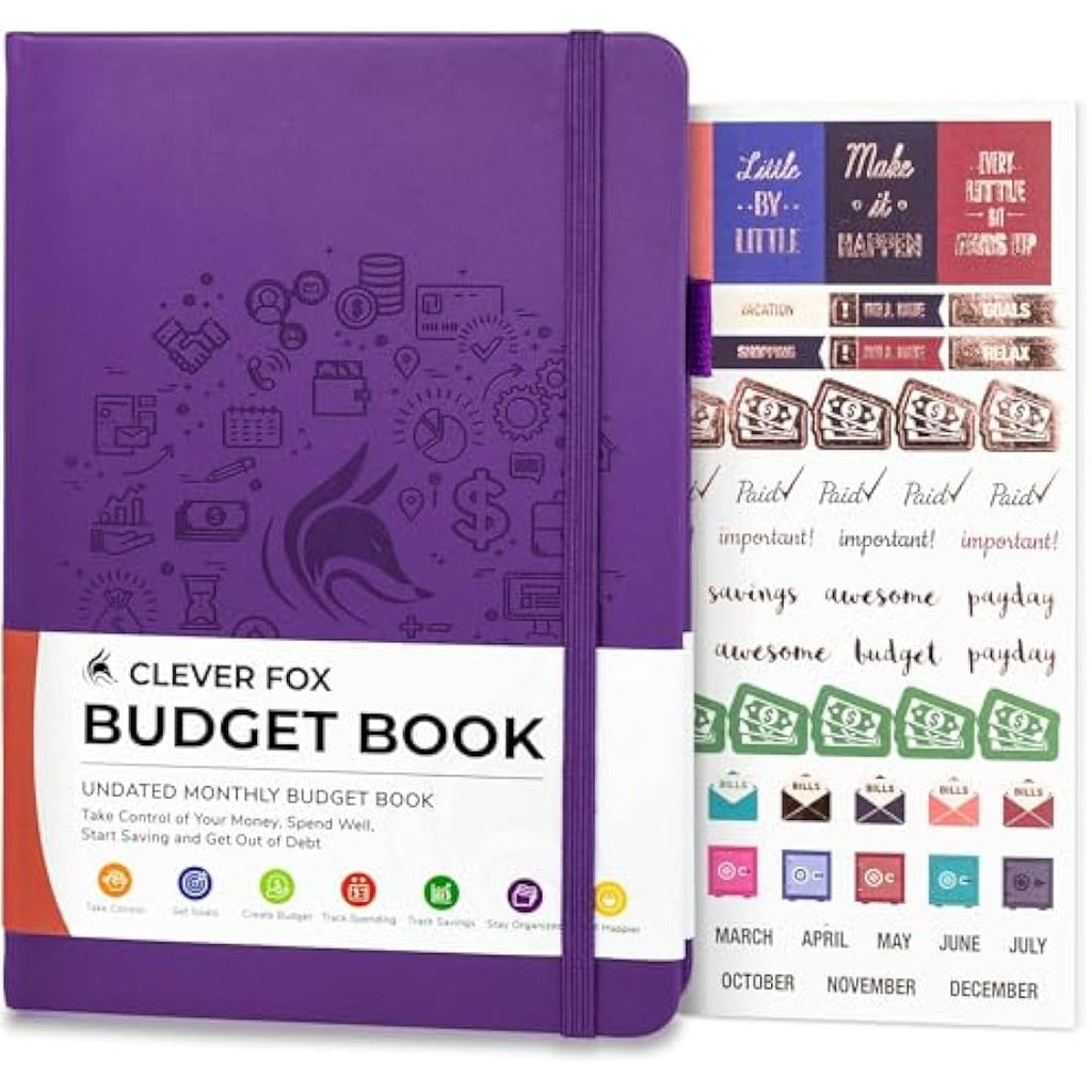 Clever Fox Budget Book - Vegan Leather Financial Planner & Expense Tracker