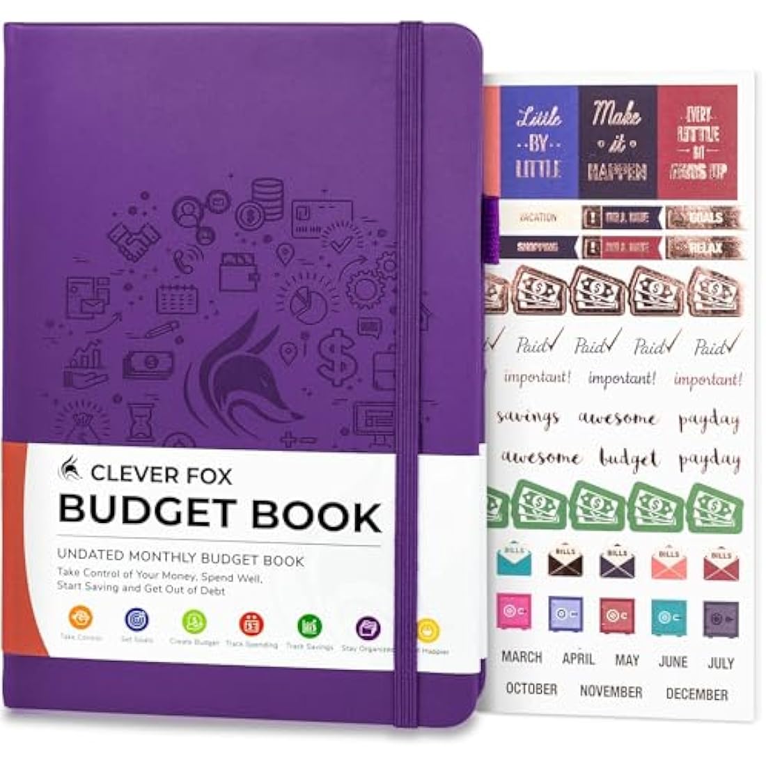 Clever Fox Budget Book - Vegan Leather Financial Planner & Expense Tracker
