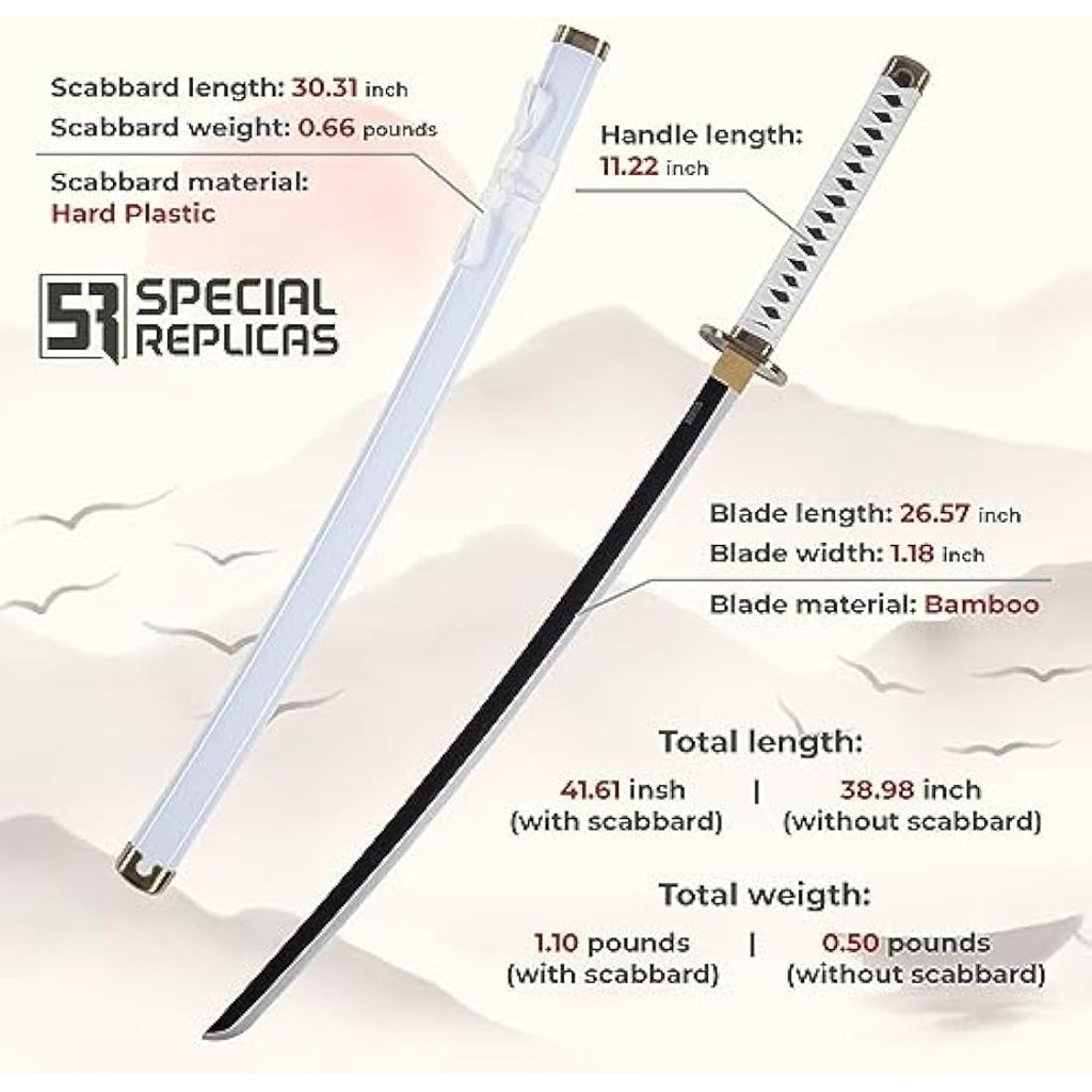 Roronoa Zoro Wooden Katana 3-Piece Set - Anime Cosplay