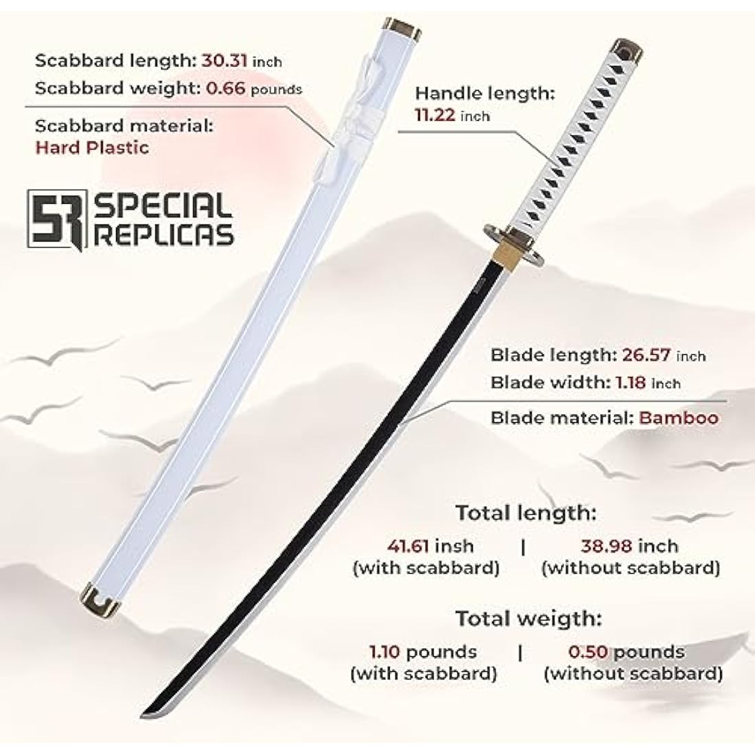 Roronoa Zoro Wooden Katana 3-Piece Set - Anime Cosplay