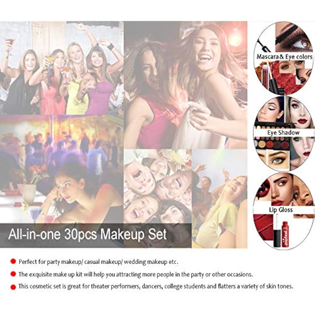 RoseFlower 28Pcs Professional Makeup Set | All-in-One Travel Starter Kit