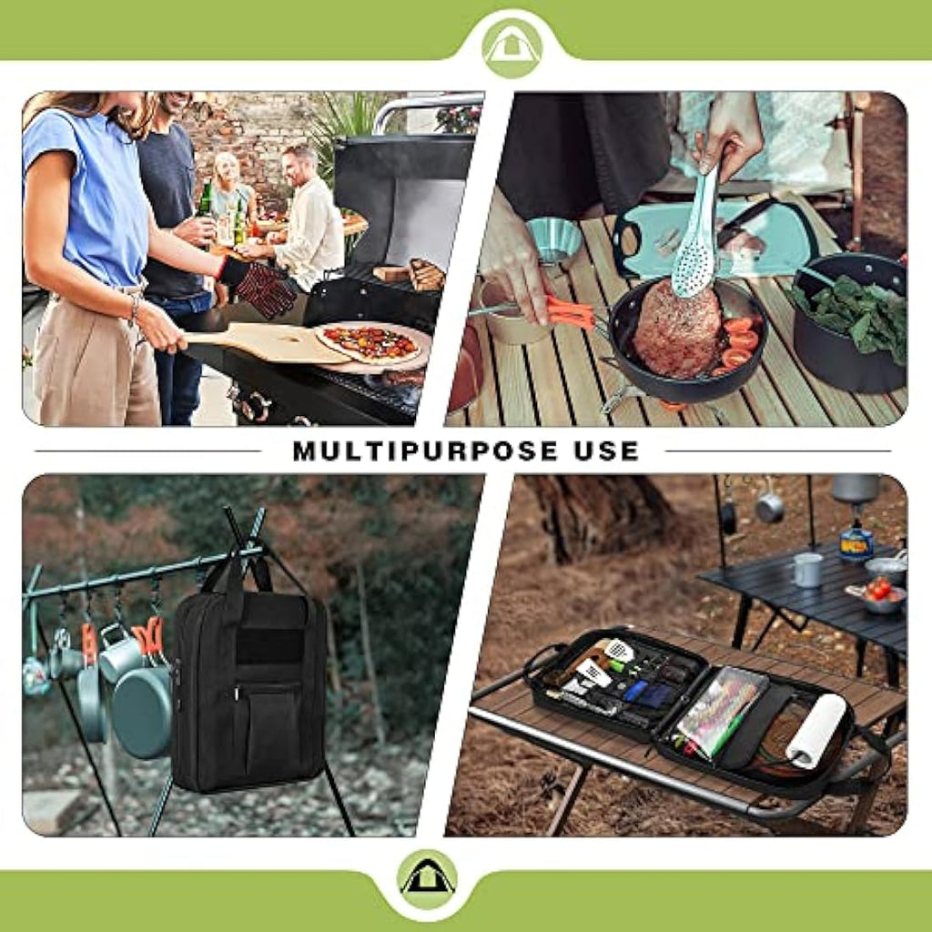 HODRANT Camp Kitchen Utensil Organizer Bag with Paper Towel Holder