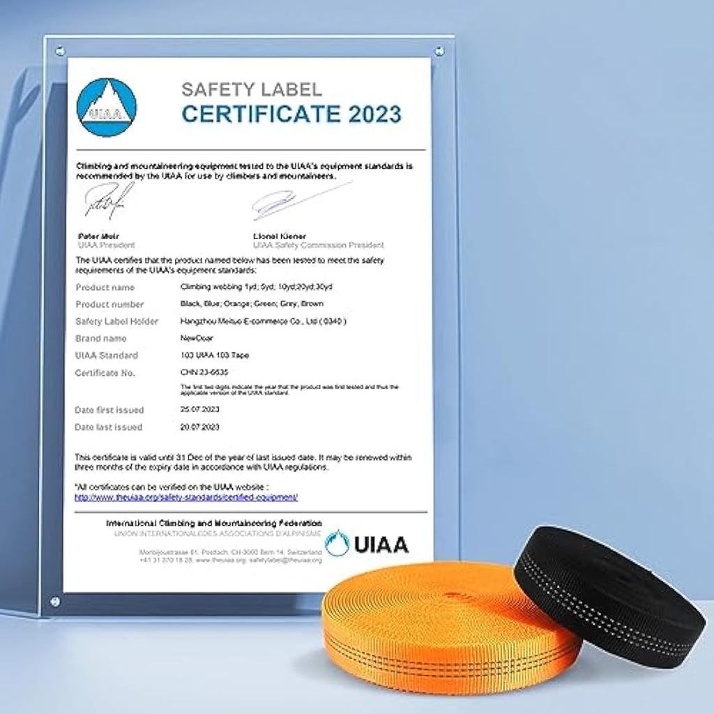 NewDoar 1" Nylon Tubular Climbing Webbing – 4000lb UIAA Certified