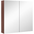 kleankin Double Door Mirror Cabinet | Wall Mounted Bathroom Storage