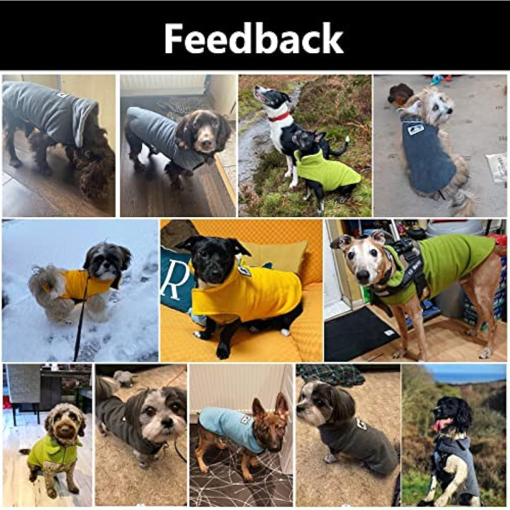 Morezi Reversible Fleece Dog Coat | Warm Reflective Winter Jacket - Gray