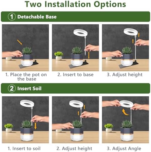 Kullsinss Full Spectrum LED Grow Lights for Indoor Plants | 2-Pack Halo Lamp