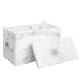 Luxspire Resin Cotton Swab Holder | 2-Compartment Makeup Pad Jar