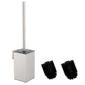 Mozmmhi 304 Stainless Steel Wall Mounted Toilet Brush Set - Square Silver