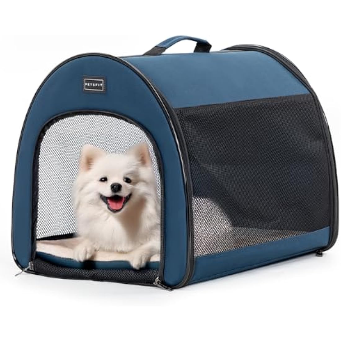Petsfit Soft Sided Dog Crate | Portable Travel Kennel - Navy Blue