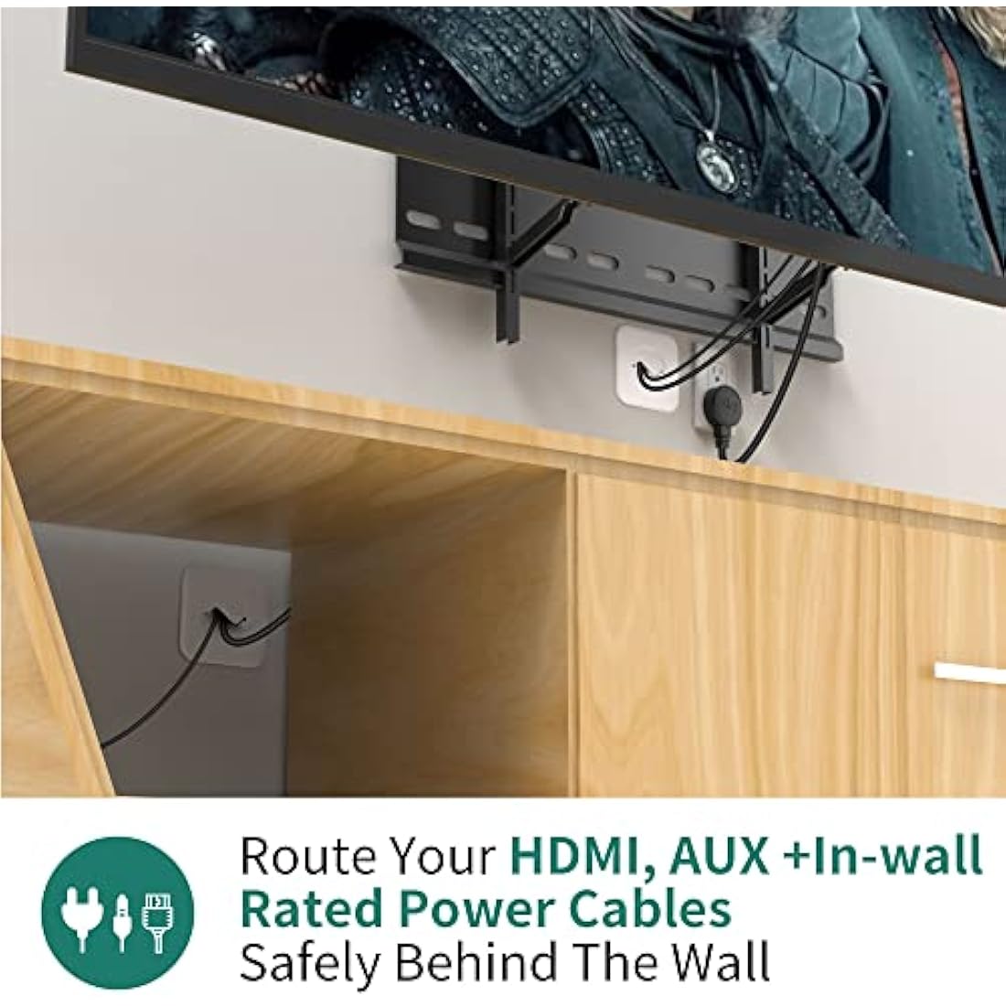 HomeMount In-Wall TV Cable Management Kit – White Wire Concealer