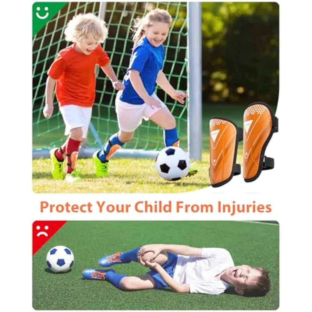 AirsFish Kids Football Shin Guards – CE Certified Soccer Shin Pads