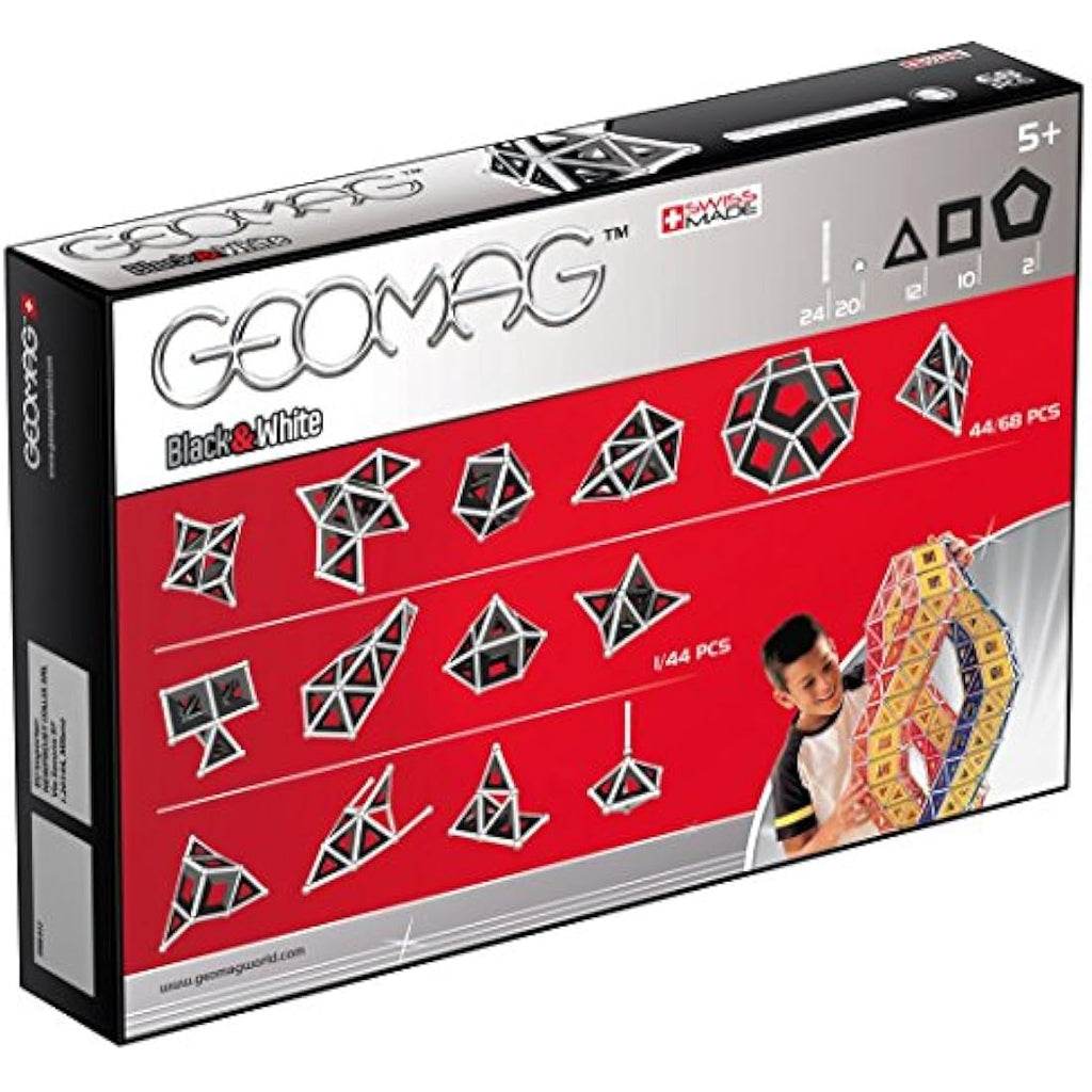 Geomag Black & White Magnetic Construction Set - 68 Piece STEM Toy