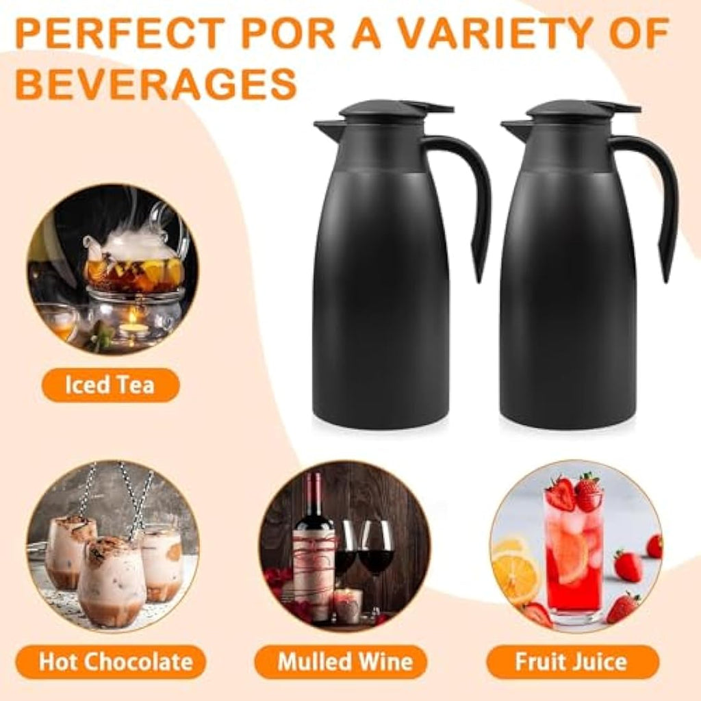 2-Pack 68oz Thermal Coffee Carafe | Stainless Steel Jug