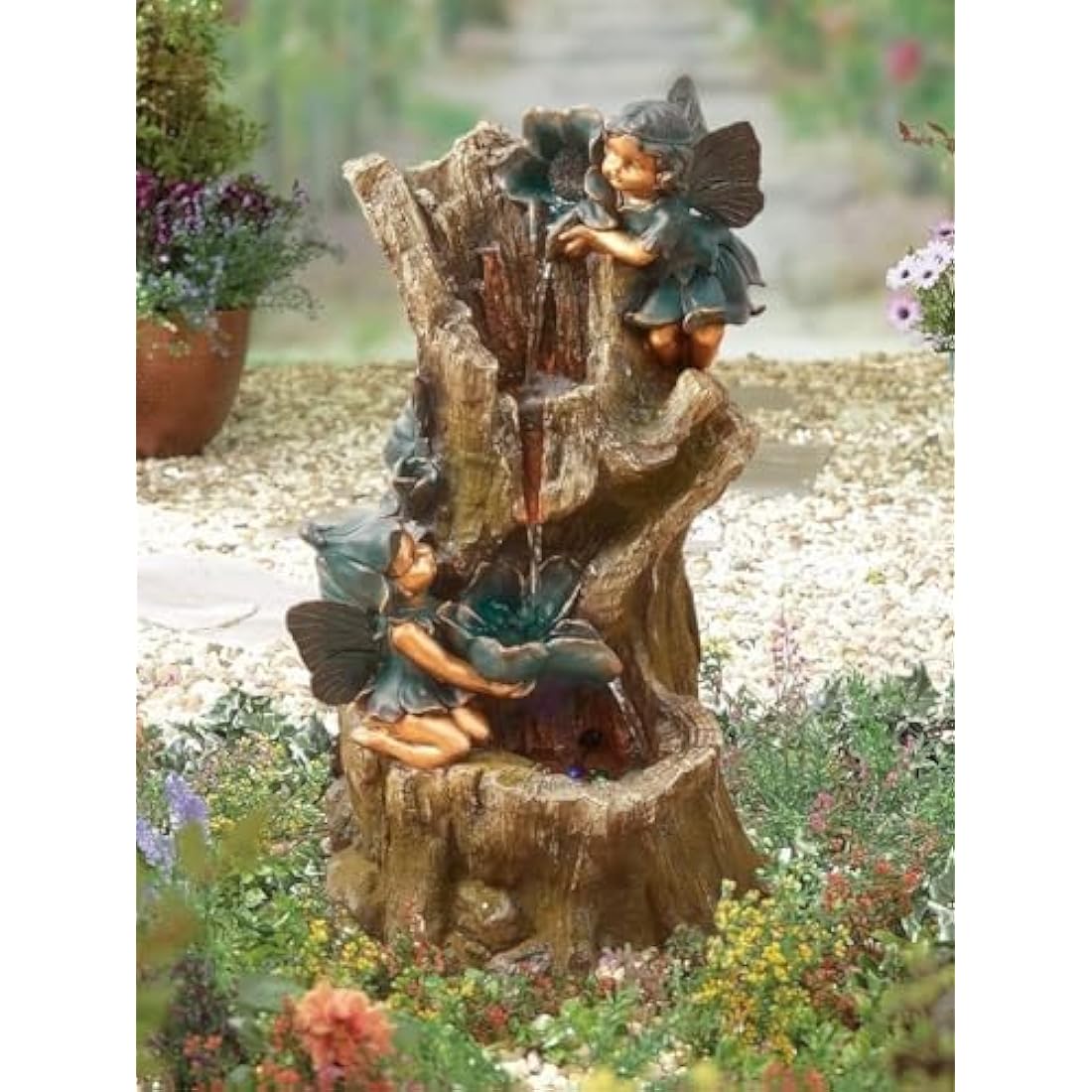 Spellbound Resin Garden Water Feature with LED Light