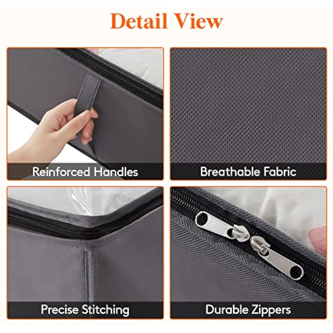 Lifewit 95L Under Bed Storage Boxes | 6 Pack Grey Fabric Organisers