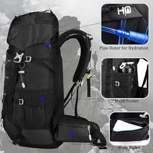 Jolof Store 60L Hiking Camping Backpack | Water Resistant Travel Rucksack