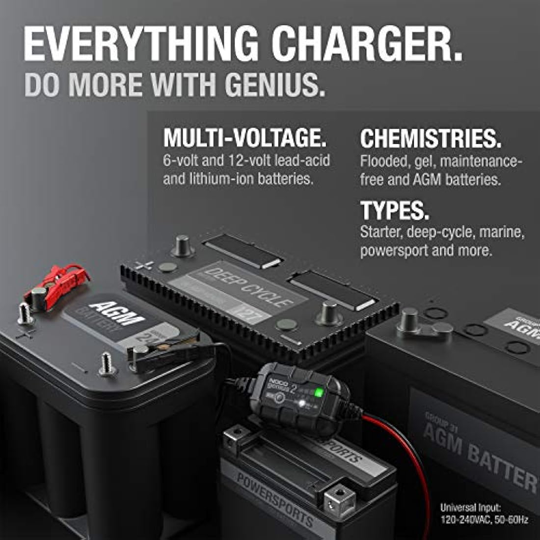 NOCO Genius2 2A Smart Battery Charger | 6V/12V Maintainer & Desulfator