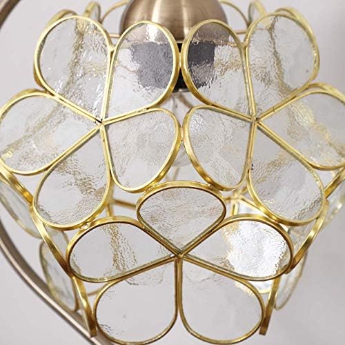 Bieye Tiffany Style Pink Stained Glass Flower Petal Table Lamp | Brass Base