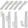 30-Piece Adjustable Plastic Pinch Pleat Curtain Hooks – White