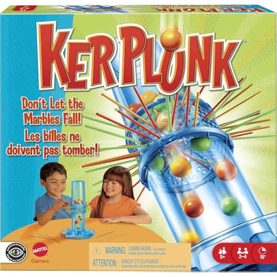 Mattel Ker Plunk Game – Classic Family Tabletop Toy for Kids and Adults