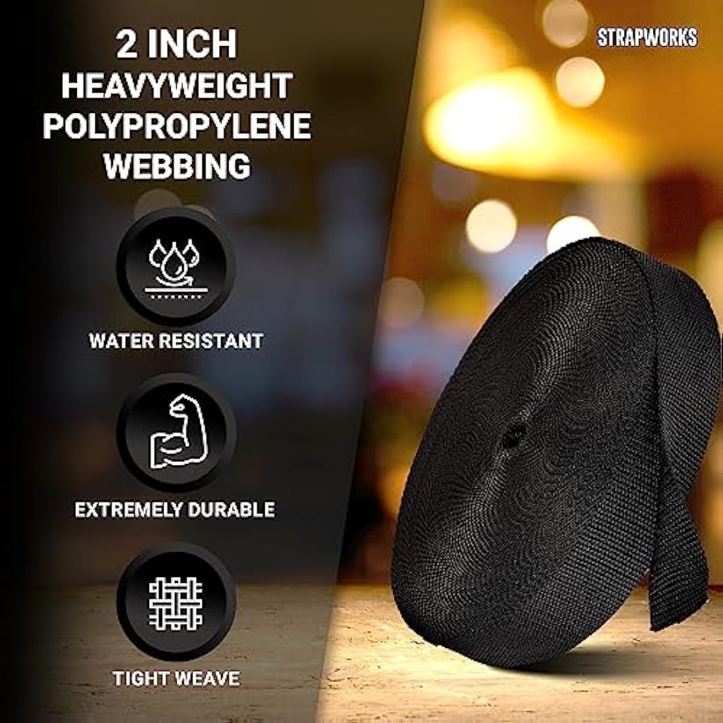 Strapworks 2 Inch Heavyweight Polypropylene Webbing – Heavy Duty Strapping