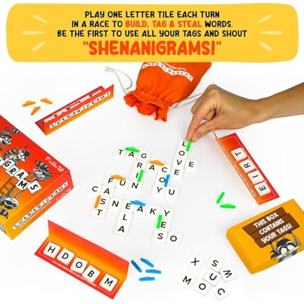 Shenanigrams Word Game – Fast Family Party Game for Kids and Adults