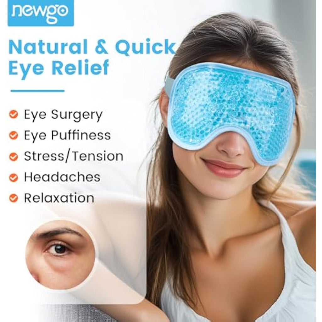 NEWGO Cooling Gel Eye Mask – Reusable Hot Cold Therapy for Puffy Eyes